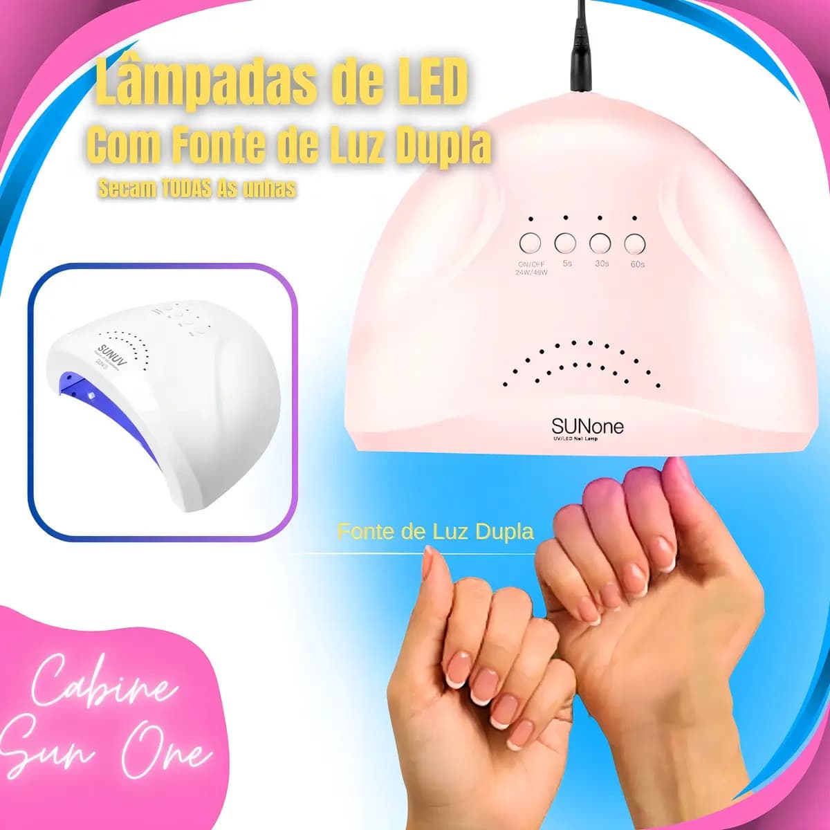 Sun 5 Led Uv Cabine Estufa + Lixadeira Elétrica 24 Hs — imagem 3