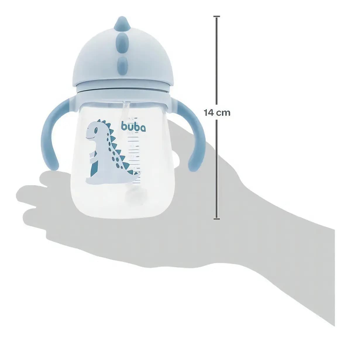 Copo Com Alça Removível 240 Ml Azul Claro 12580 - Buba Dino — imagem 2