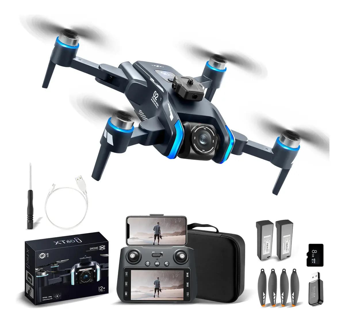 Drone Xt808 Com Tela Câmera Gps, Wi-fi Fpv Motor Brushless — imagem 3
