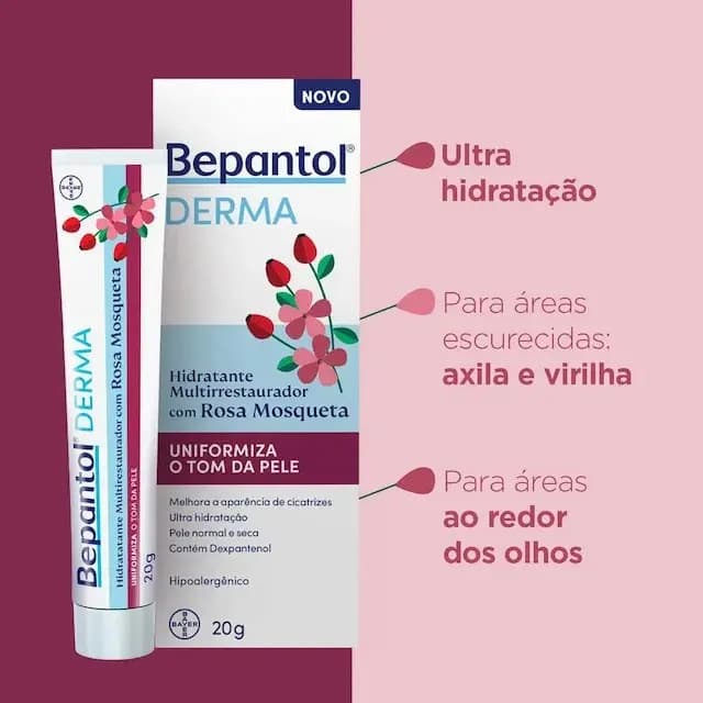 Hidratante Multi Com Rosa Mosqueta Bepantol Derma 20g Momento De Aplicação Dia/noite Tipo De Pele Todo Tipo De Pele — imagem 3