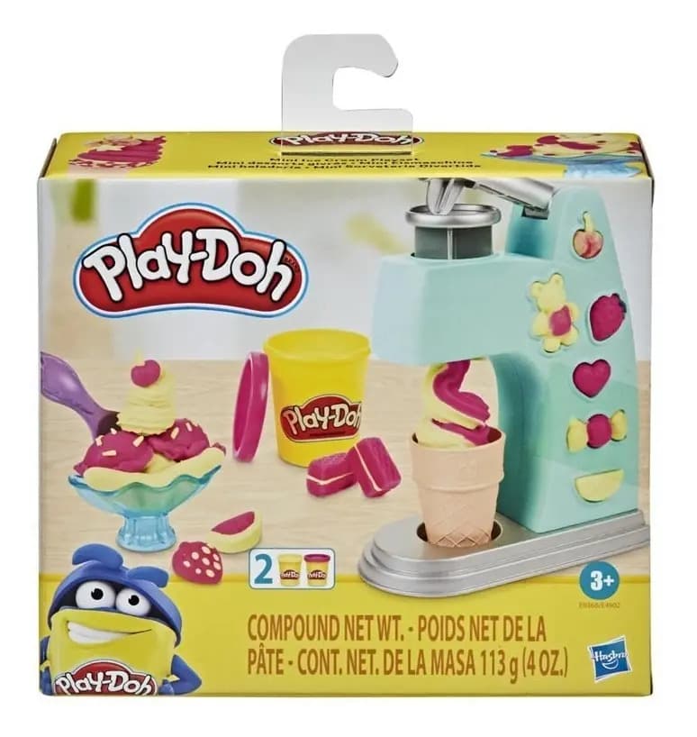Mini sorveteira Play Doh Hasbro, cor azul claro
