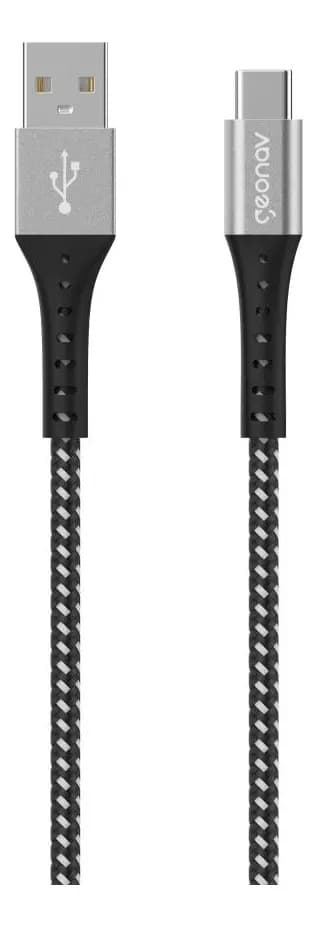 Cabo Usb-a Para Usb-c 1,2m Nylon Trançado Preto Geonav — imagem 6