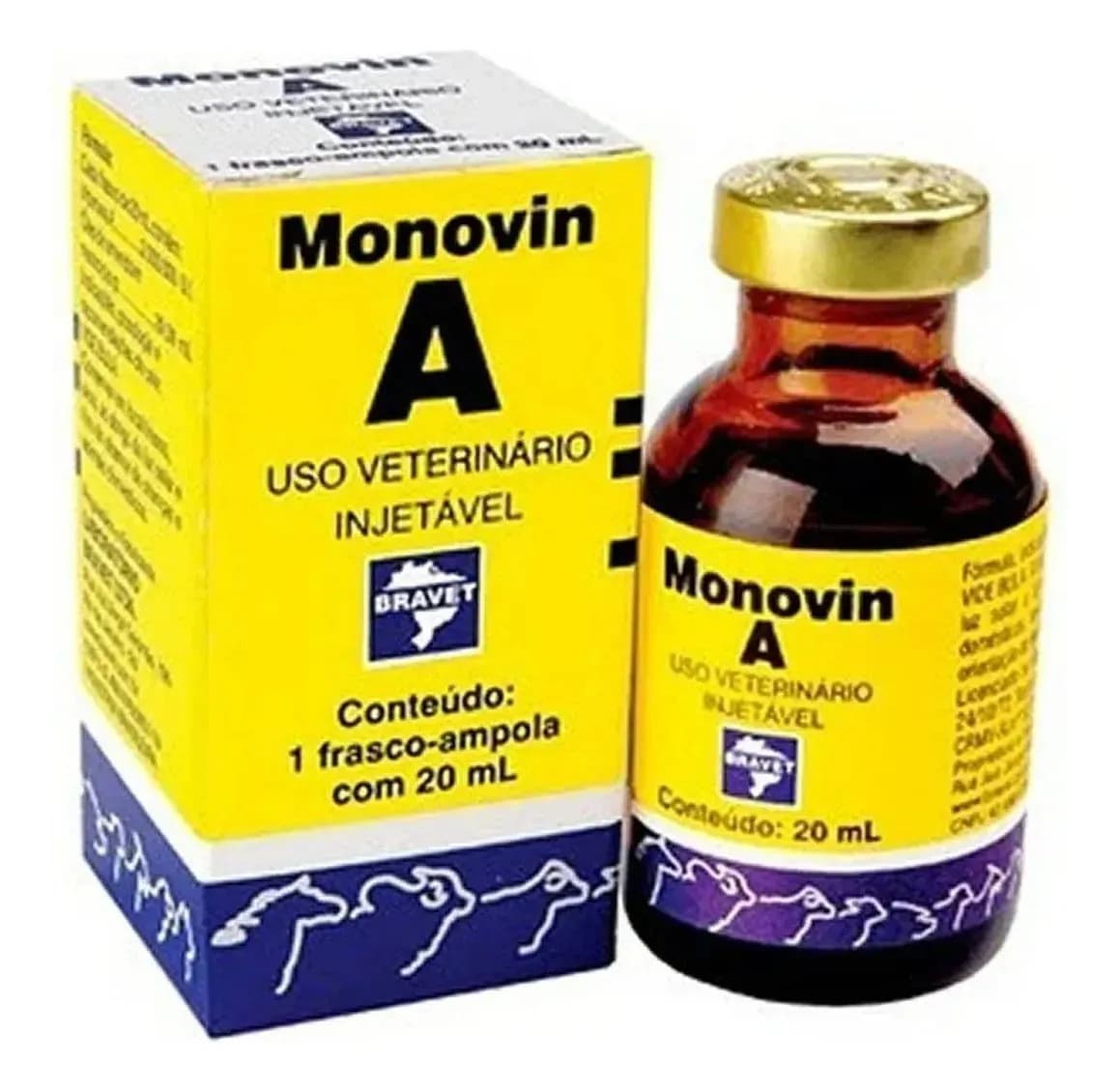 Medicamento Veterinário Bravet Monovin A Vitamina A 20 mL