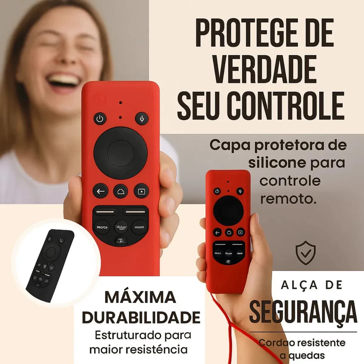 Capa de Silicone para Controle Remoto Samsung BN59-01432A, Azul, com Alça para Pendurar — imagem 2
