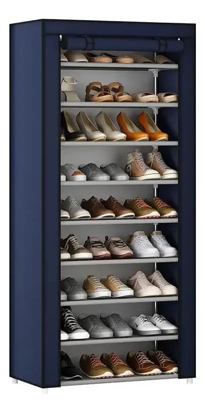 Sapateira Organizador De Sapatos Com 9 Prateleiras Tnt Cor Azul-marinho — imagem 2