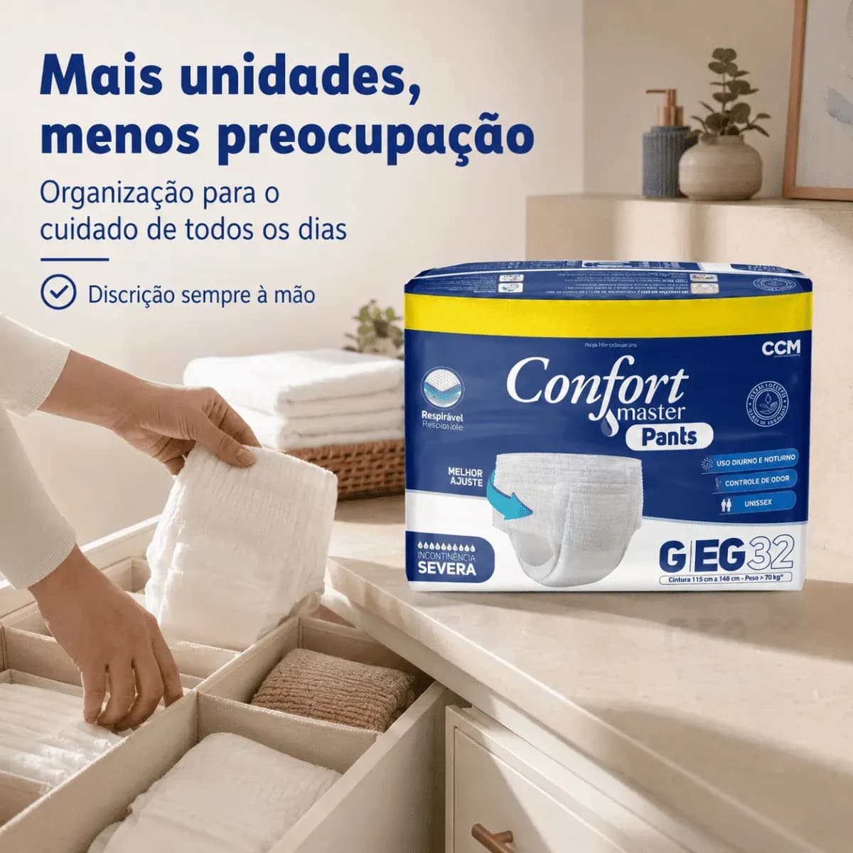 Fralda Geriátrica Pants ConfortMaster Noturna Severa G/EG x 32 un — imagem 5