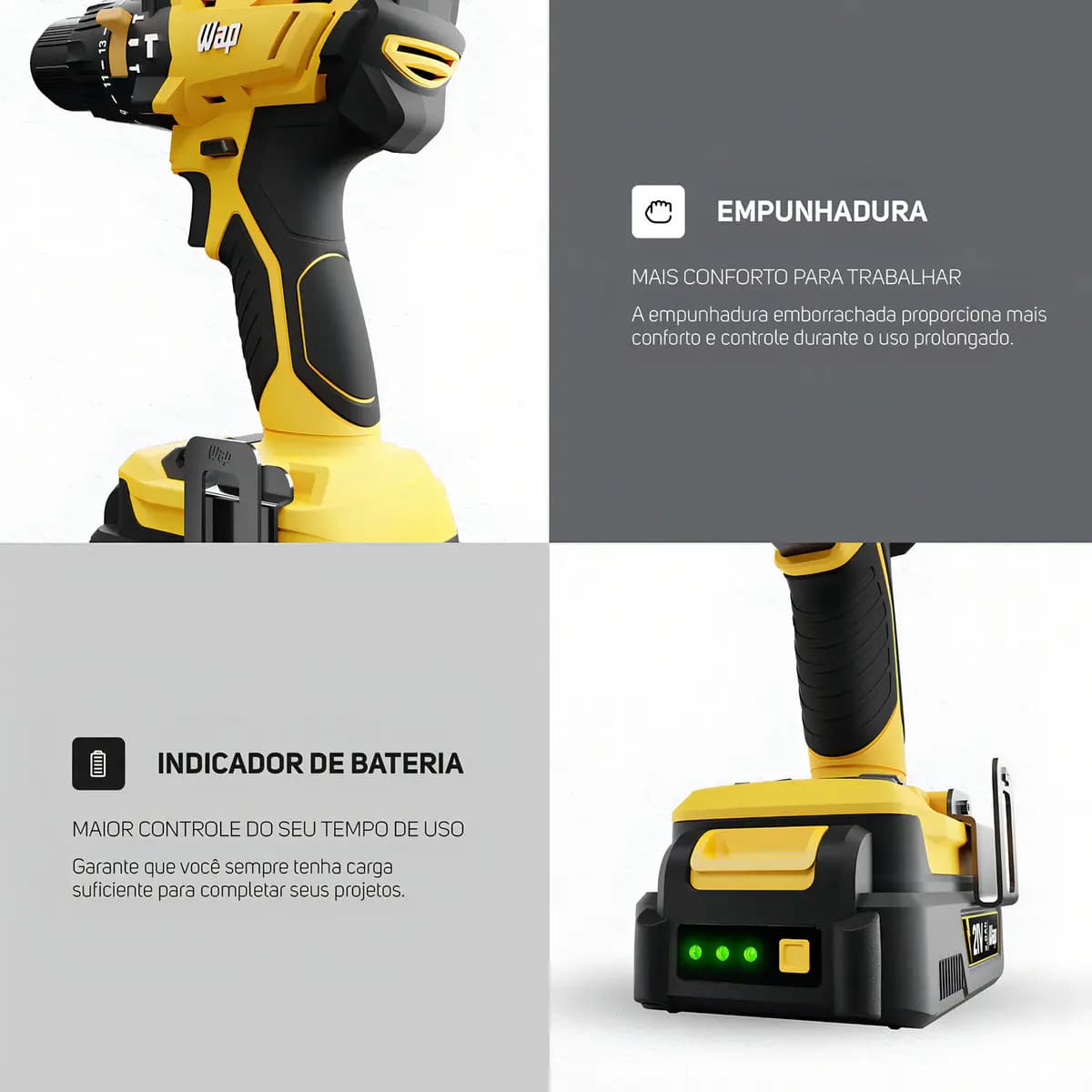 Parafusadeira e Furadeira de Impacto 3/8" WAP K21 ID02 2000 mAh — imagem 6