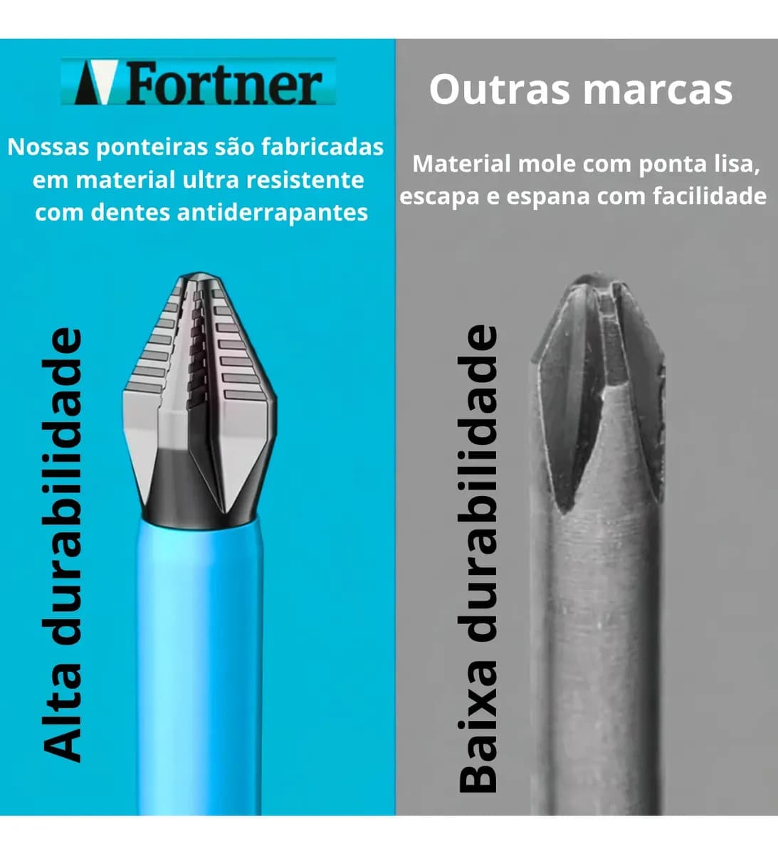 Ponta Bits Magnética Ph2 50mm + 70mm + 90mm Ponteira Imã Antiderrapante Parafusadeira Kit 7 Peças Fortner — imagem 3