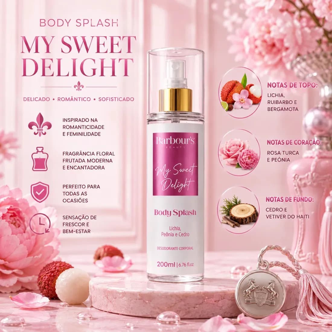 Body Splash My Sweet Delight Barbour's Beauty 200ml — imagem 3