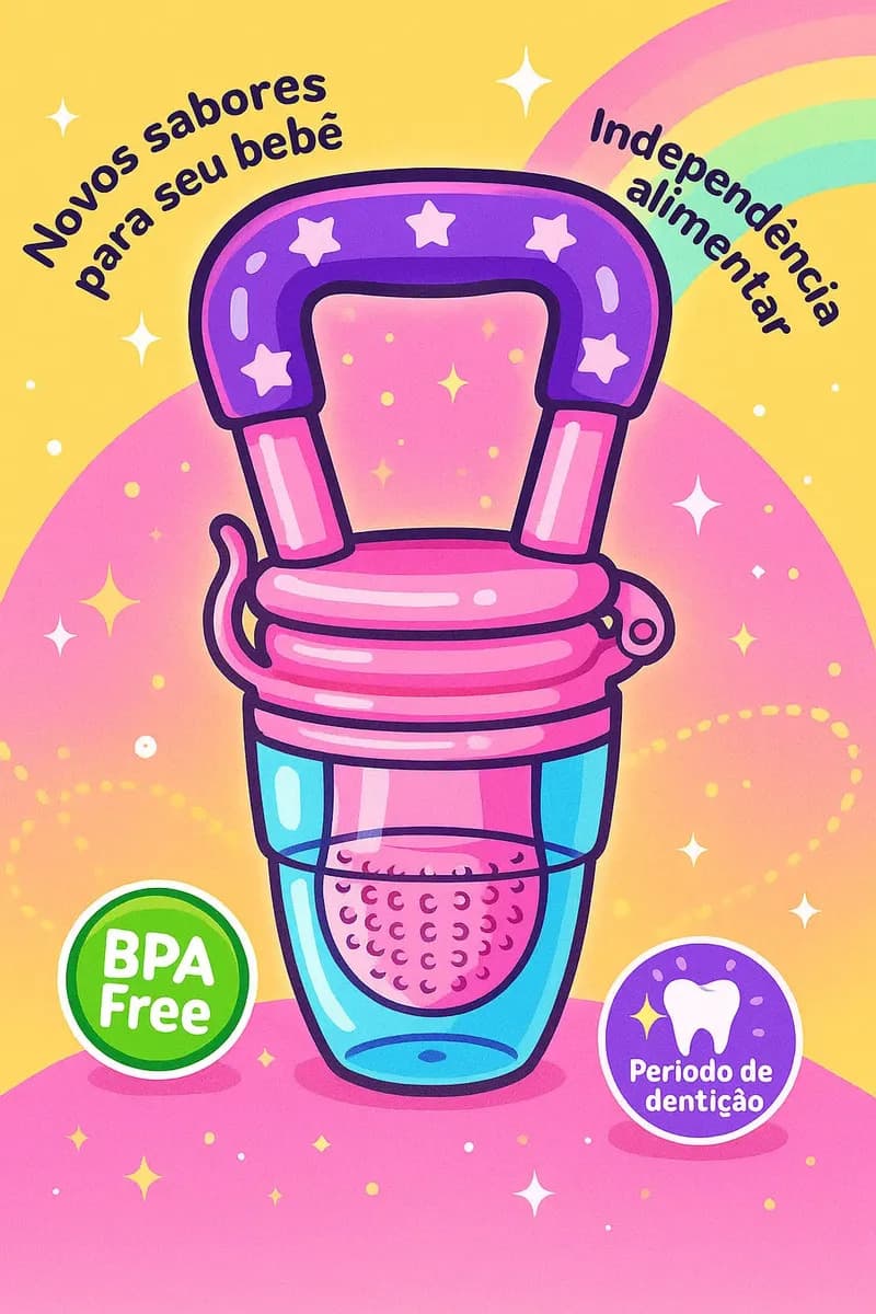 Kit 2 Und Chupeta Alimentadora Mordedor Silicone Frutas Bebê Rosa Médio — imagem 3