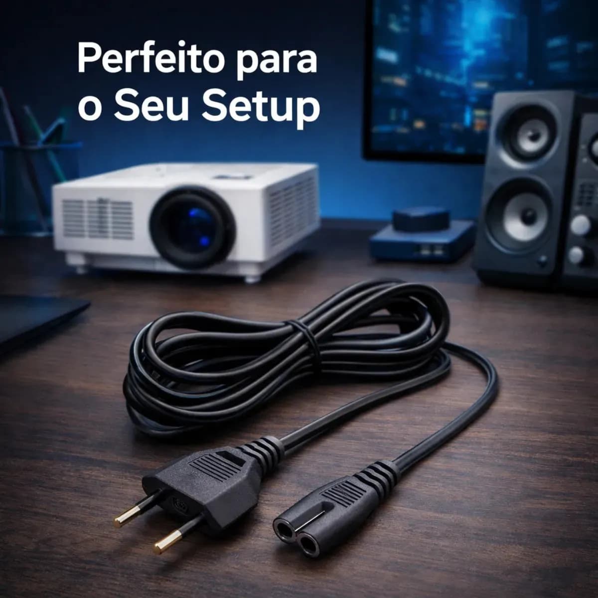 Cabo de Energia Força para Smart Tv Samsung Lg Philco Tcl Monitor Ps3 Ps4 Ps5 Impressora JBL BOMBOX Rádio Caixa de Som Tipo 8 Bivolt 127/220V - Tech 022 — imagem 6