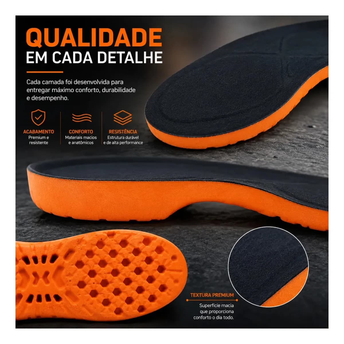 Palmilha De Gel Anatomica Confortável Ortopédica Alto Conforto Absorção Impacto Original 40 — imagem 3
