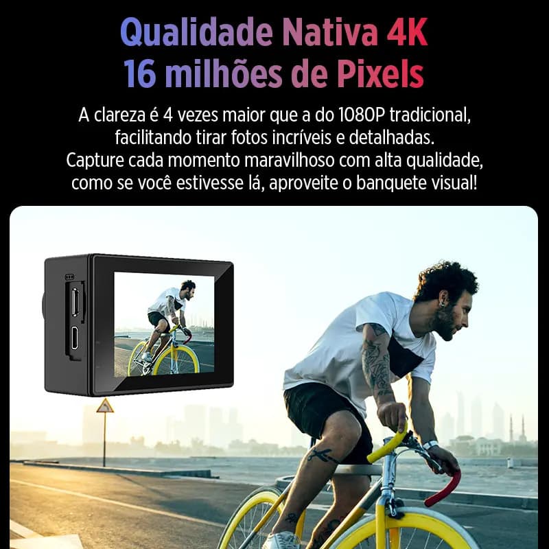 Câmera de ação esportiva de tela dupla SJCAM Sj4000 Preto — imagem 2