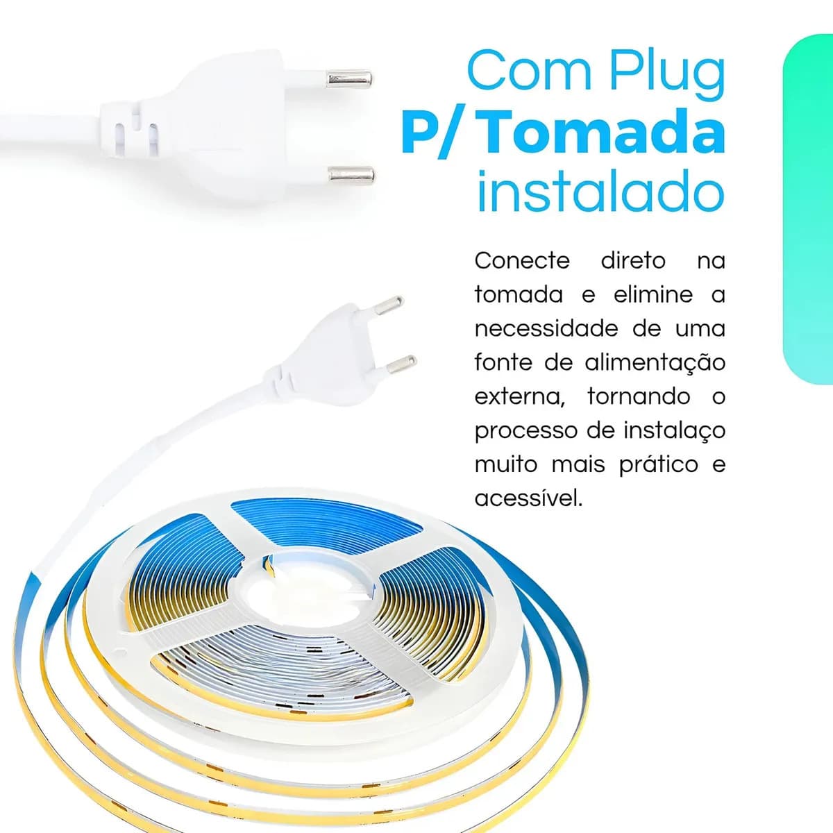 Fita Led Cob 10 Metros Direto Na Rede 150w/ 320led Perfil Branco Neutro 110v — imagem 4