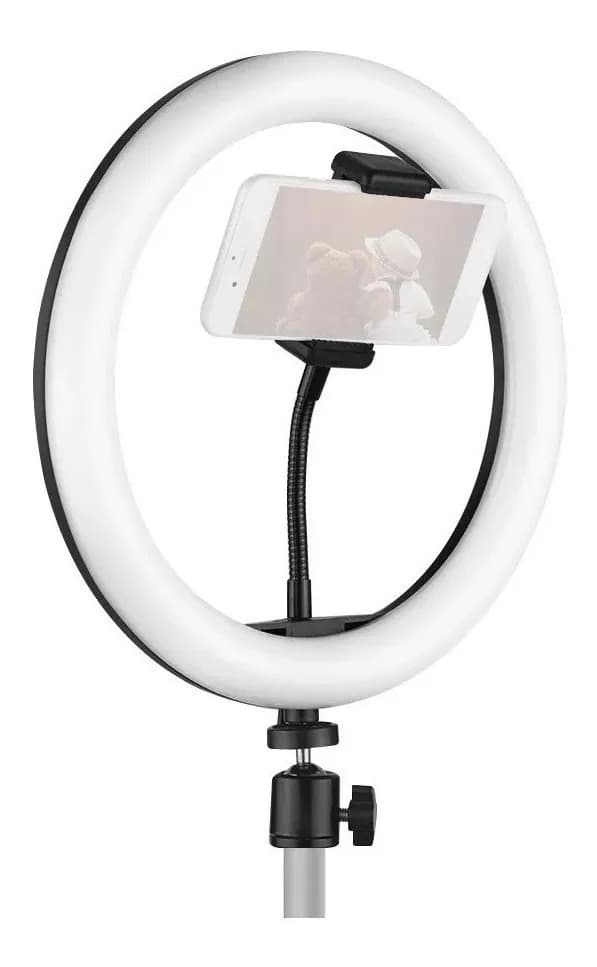 Ring Light 12 Polegadas 30cm Celular Tripé 2,10m Estrutura Preto Luz 03 Três Cores — imagem 6