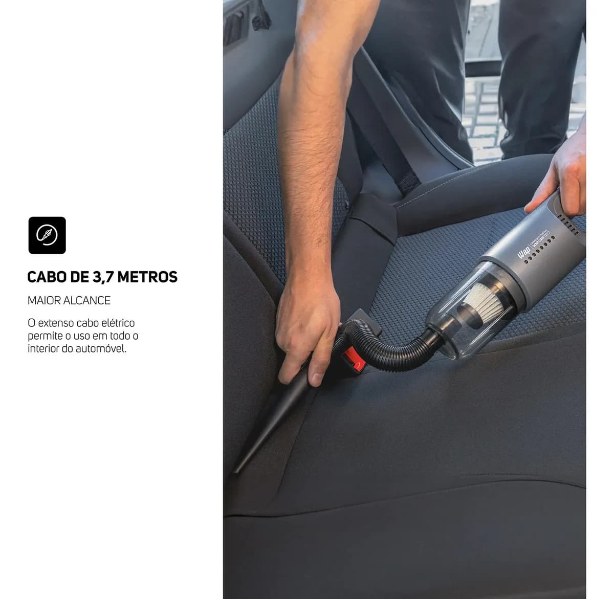 Aspirador Automotivo Portátil WAP CAR Filtro HEPA Cabo de 3,7m 180W 12V2 — imagem 3
