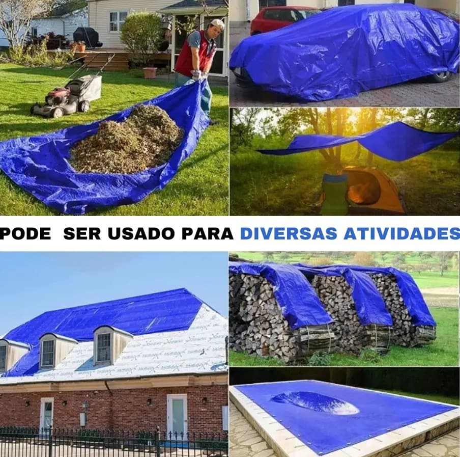 Lona Azul 3x3m Lonas Online Impermeável UV Reforçada Multiuso Polietileno — imagem 6