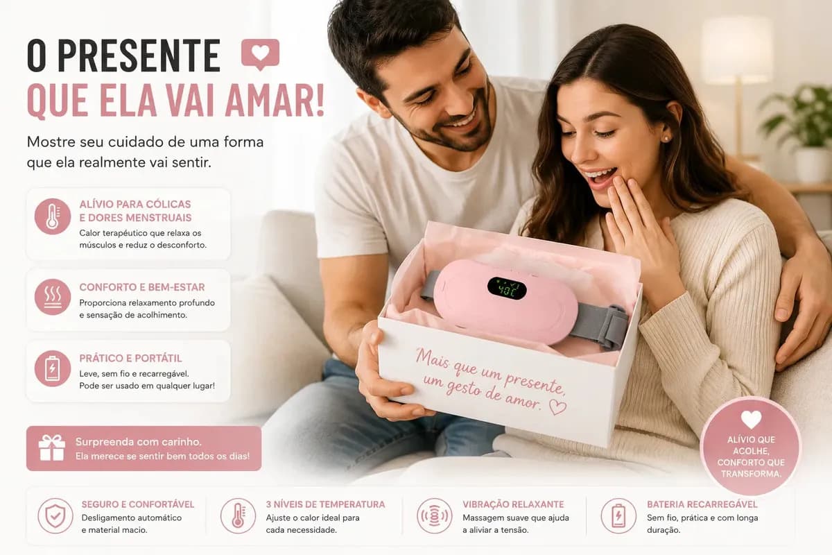 Cinta Massageadora Elétrica Para Cólica Menstrual com Aquecimento e Vibração USB — imagem 4