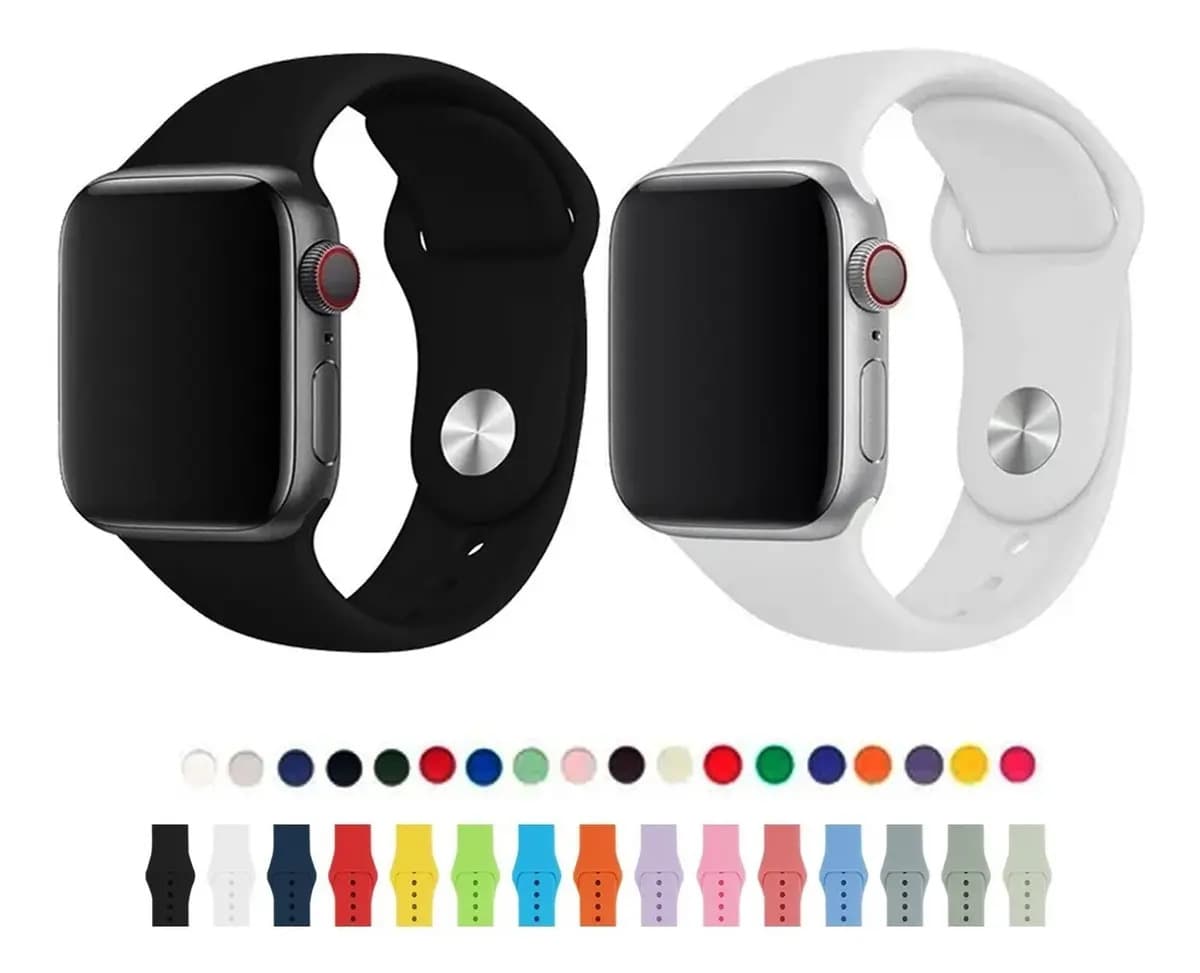 Pulseira de Silicone Importados Ltda Apple Watch 42mm 44mm 45mm Preto — imagem 2