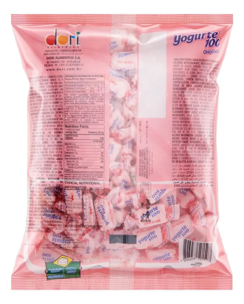 Bala Mastigavel Yogurte 100 600gr Dori Iogurte Natural — imagem 4