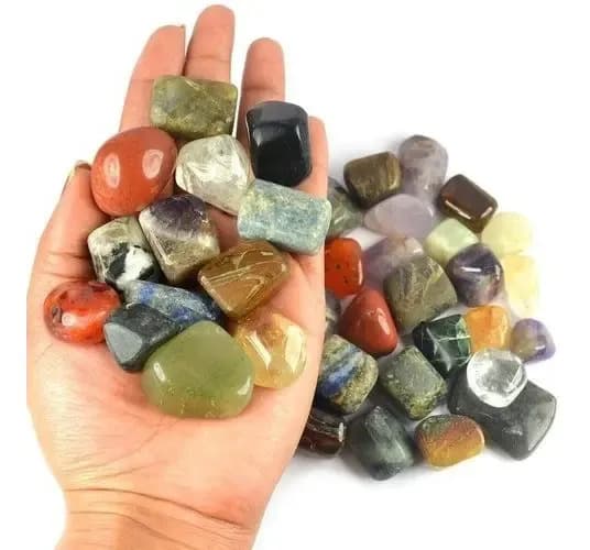 Pedra Rolada Sortida Mista Natural 1kg Artesanato Sortida Verde, Rosa, Azul, Roxo, Preto, Marrom, Amarelo, Lilas — imagem 5