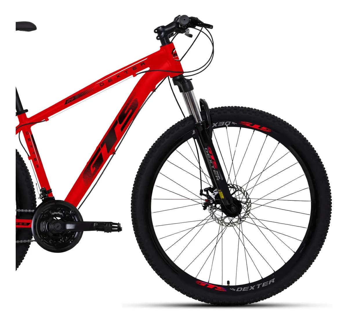 Bicicleta Aro 29 Gts Dexter 24 Marchas Freio A Disco Cor Vermelho Ferrari Com Preto Tamanho Do Quadro 17 — imagem 2