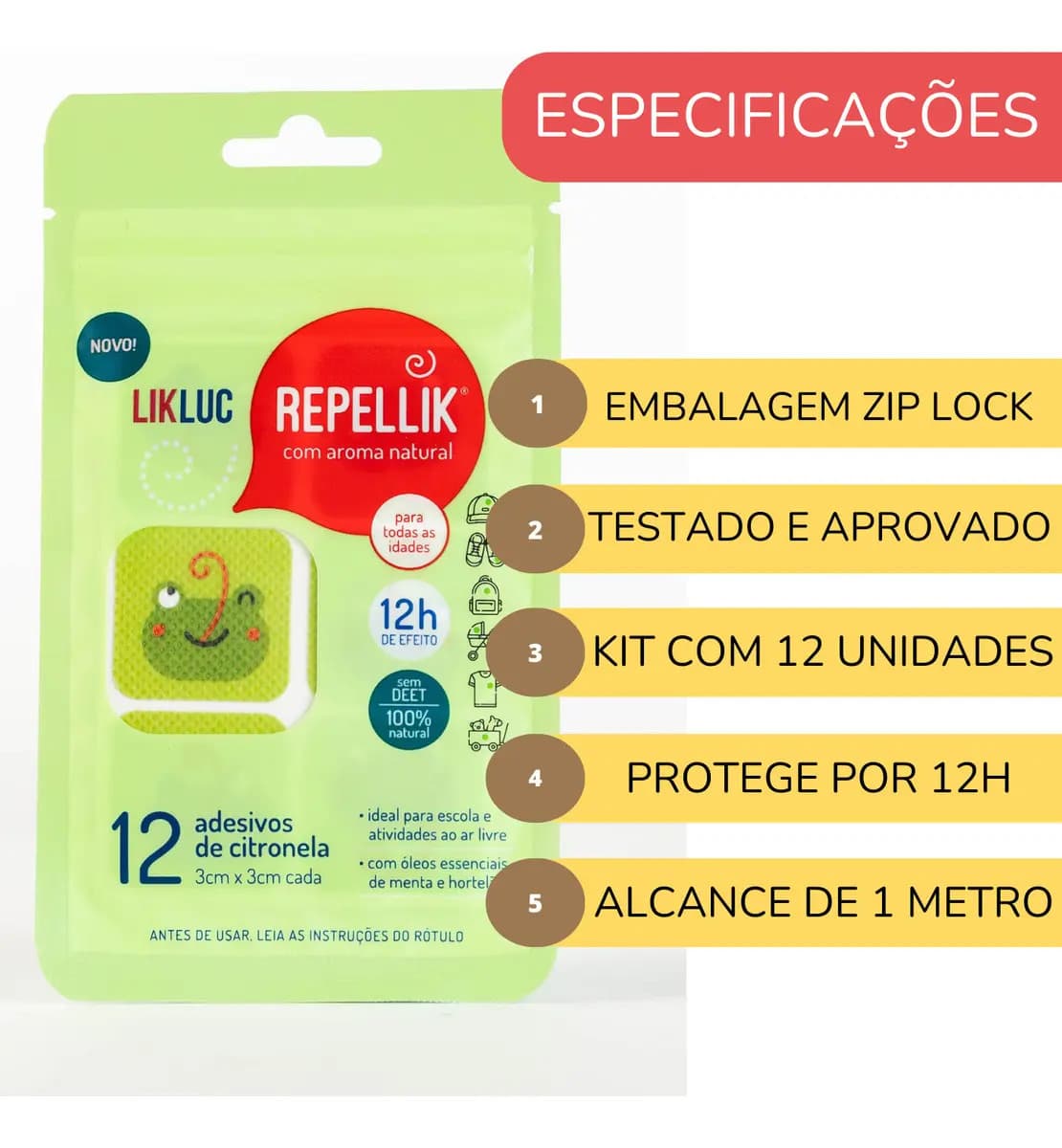 Adesivos Repelentes Repellik Proteção Natural Contra Insetos — imagem 3