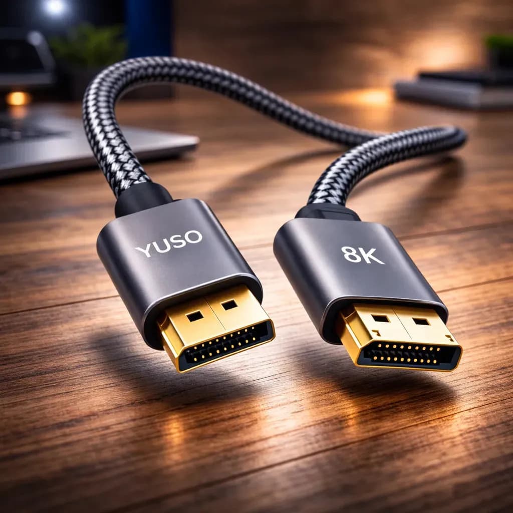 Cabo Displayport 1.4 8k 4k Reforçado 2 Metros Hdr 60hz 240hz Compatível G-sync Freesync Conector Ouro Monitor Gamer Áudio Imersivo Hdr Imersivo - Yuso — imagem 4