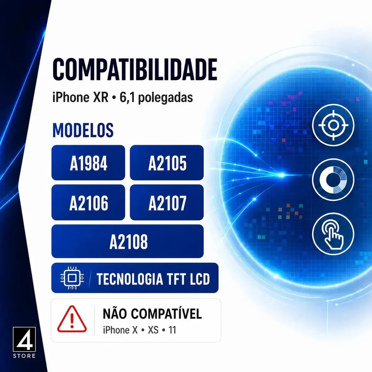 Tela Compatível iPhone XR Top + Brinde / Frontal Display Lcd Touch Módulo 4 STORE PREMIUM — imagem 2