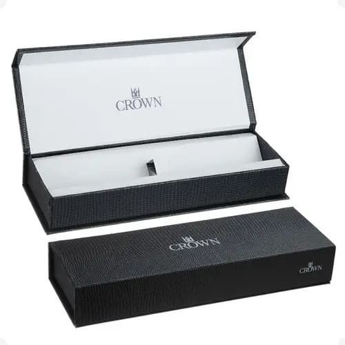 Caneta Crown Esferográfica Belíssima Presente Luxo Cor Da Tinta Azul Cor Do Exterior Prata — imagem 5