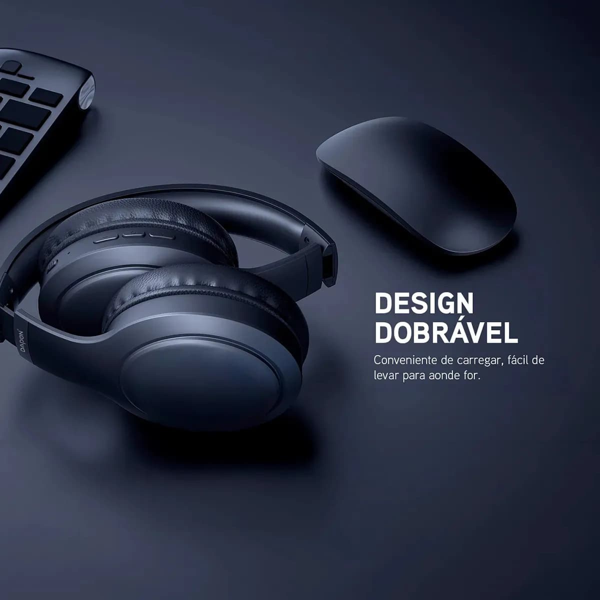 Fone De Ouvido Headphone Dapon H02D Bluetooth 5.1 Over-ear 22h Preto — imagem 4