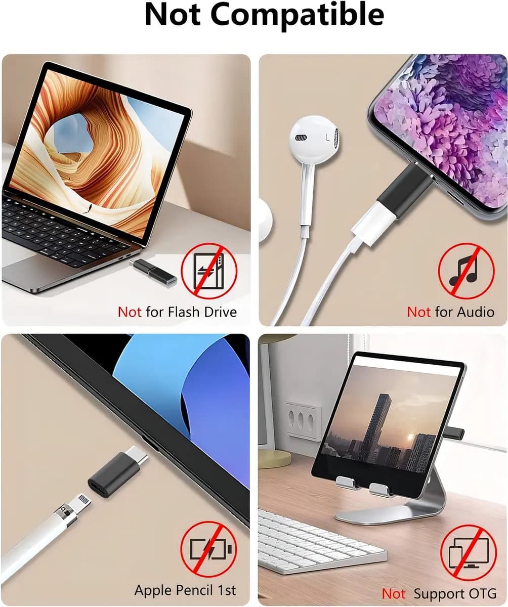 Adaptador Usb-C A'Gold CBA-25 para Lightning Compatível para iPhone cor Preto — imagem 5