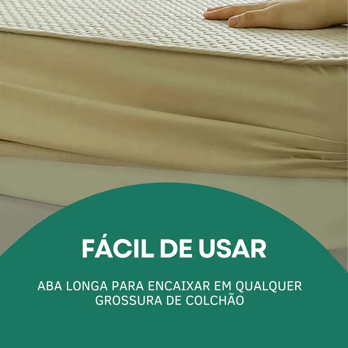 Protetor De Colchão Impermeável Matelado Solteiro Antialérgico Antiácaro Toque Macio E Suave Premium Caqui — imagem 5