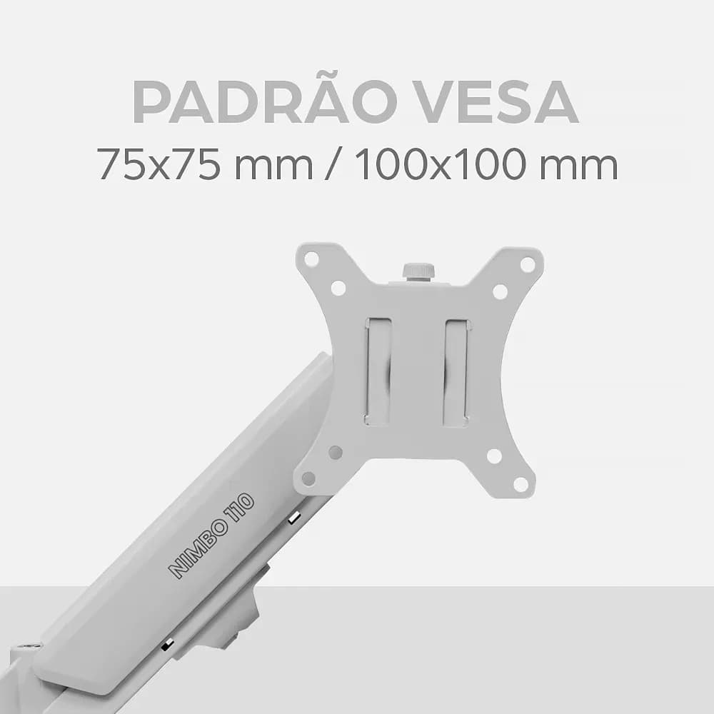Suporte Articulado Para Monitor 13 a 32 Pistão a Gás Ajustável Zinnia Nimbo 110 Branco — imagem 5