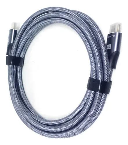 Cabo HDMI 2.1 8K 120Hz 2 Metros Conector Ouro Alta Velocidade — imagem 4