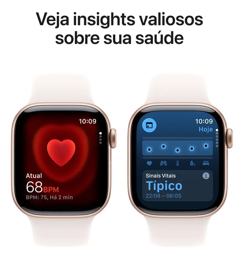 Apple Watch Series 11 GPS - Caixa cor de ouro rosa de alumínio – 42 mm - Pulseira esportiva blush-clara – P/M — imagem 5