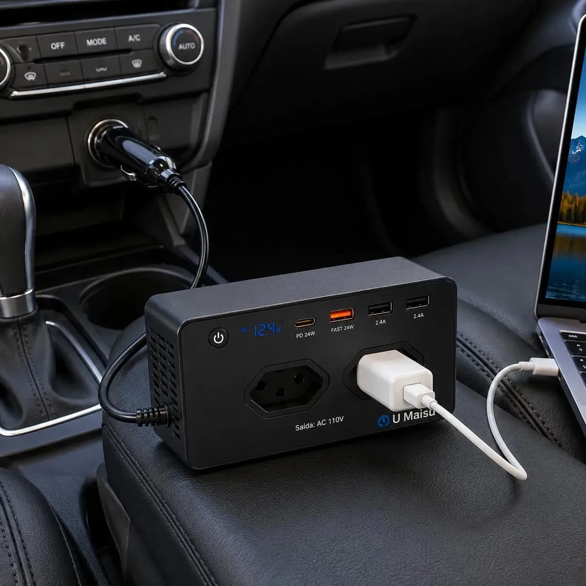 Inversor De Tensão Veicular 12v Para E 300w Automotivo Com Usb E Tomada Para Carro Starlink — imagem 6