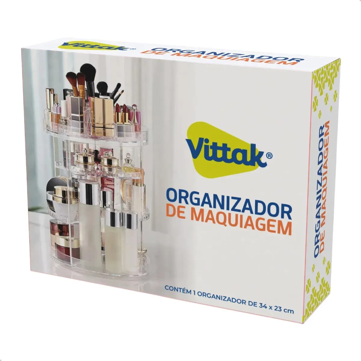 Vittak Organizador Maquiagem Cosméticos Batom Acrílico Giratório 360º Ajustável — imagem 4