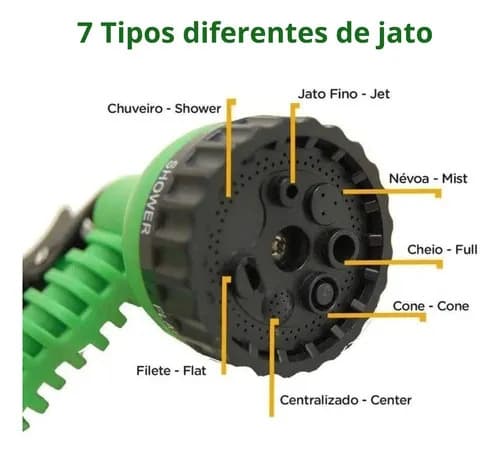 Mangueira Magica Expansível Retratil 30m Com Pistola 7 Jato Verde — imagem 4