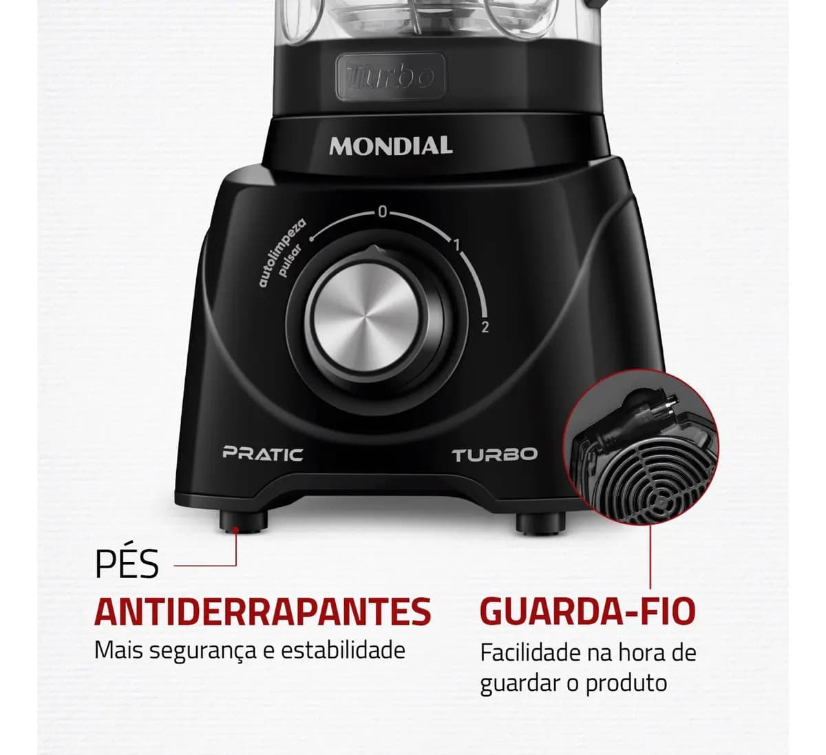 Liquidificador Pratic Turbo, Mondial, 550W - L-98-B — imagem 6