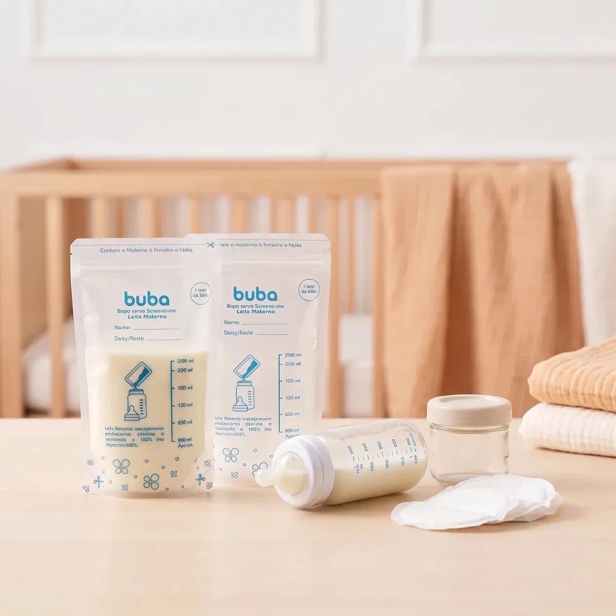 Kit 25 Sacos Para Armazenar e Congelar Leite Materno Buba 200ml — imagem 3