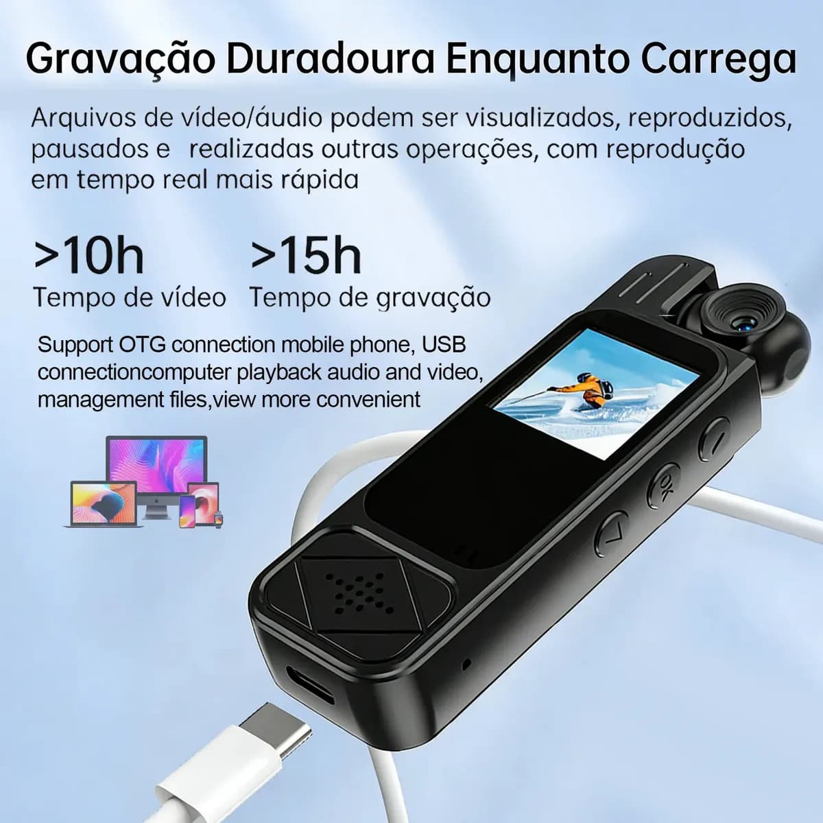 Mini Câmera Corporal Body Cam Lente 180° Pro Sporte4k — imagem 3