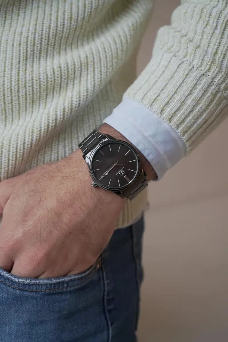 Relógio Chroma Masculino Preto Saint Germain Clássico Caixa Preta Detalhes Prata 42mm — imagem 6