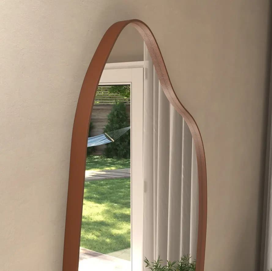 Espelho 100x50 Orgânico Corpo Inteiro Grande Moldura Caramelo — imagem 4