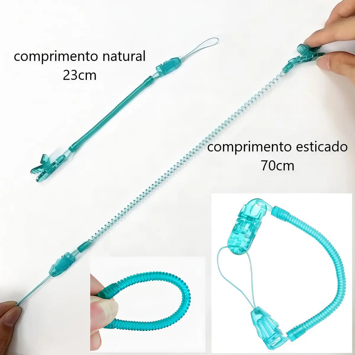 Prendedor de Chupeta Bebê Silicone Transparente-Rosa 2 Unidades — imagem 5