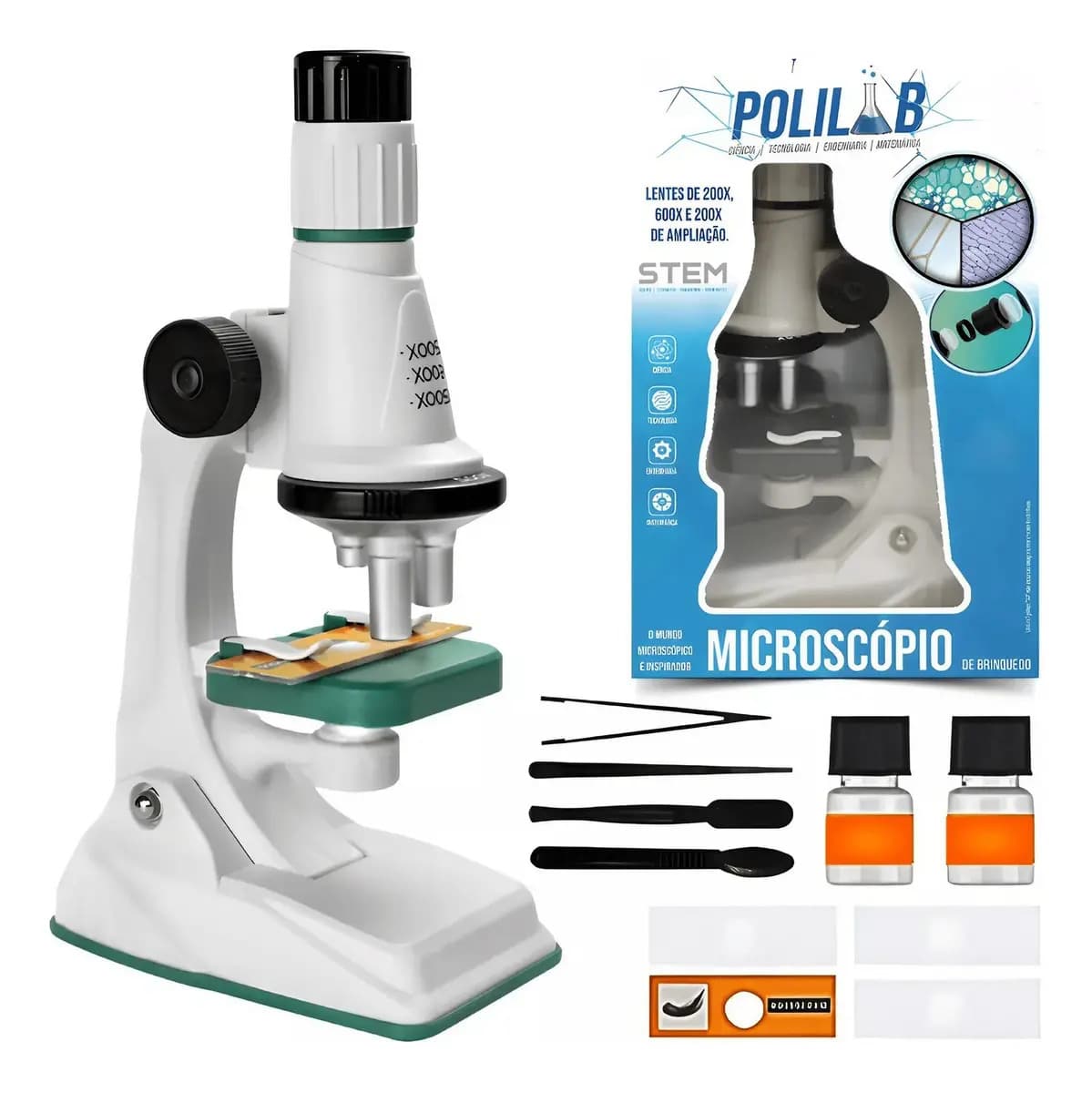 Microscópio Infantil Educacional Iniciante Stem Zoom 1200x — imagem 5
