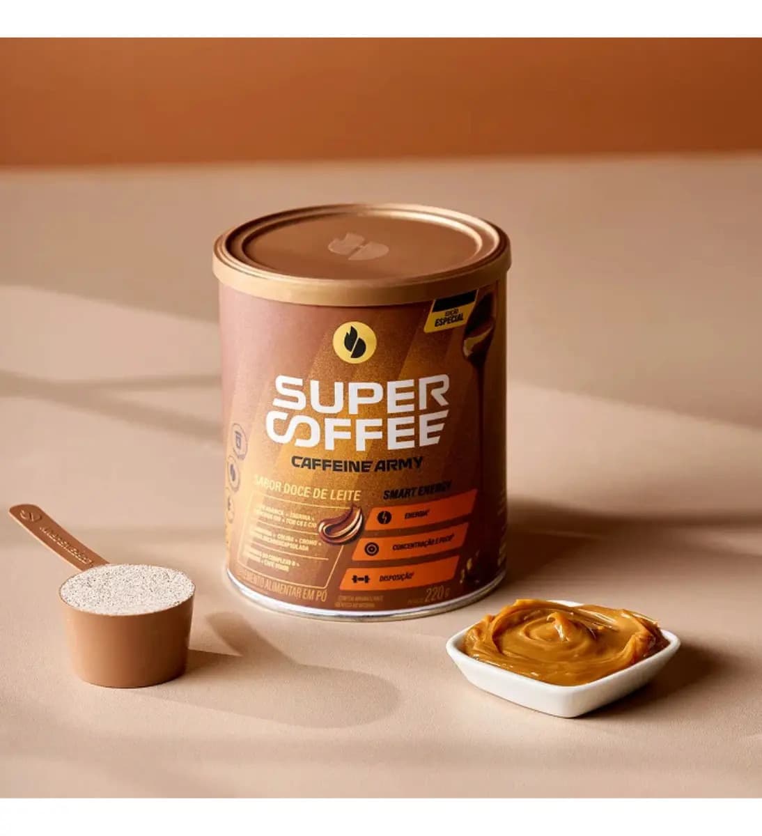 Cafeína Caffeine Army Supercoffee Classic Size em pó sabor Doce de leite x 220g — imagem 3