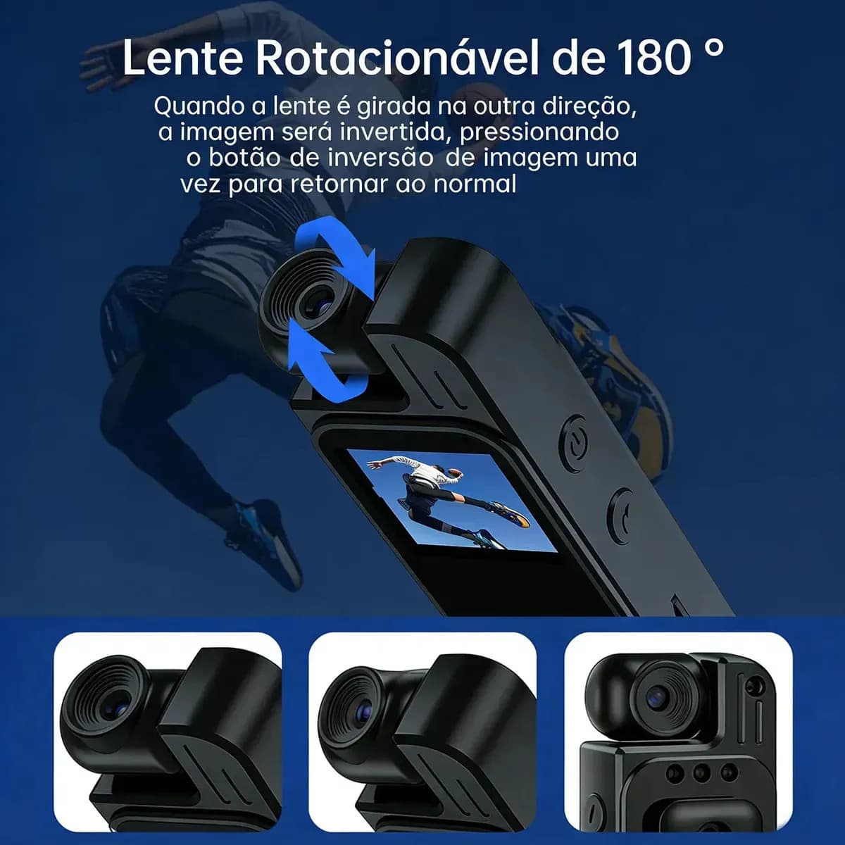 Mini Câmera Corporal Body Cam Lente 180° Pro Sporte4k — imagem 6