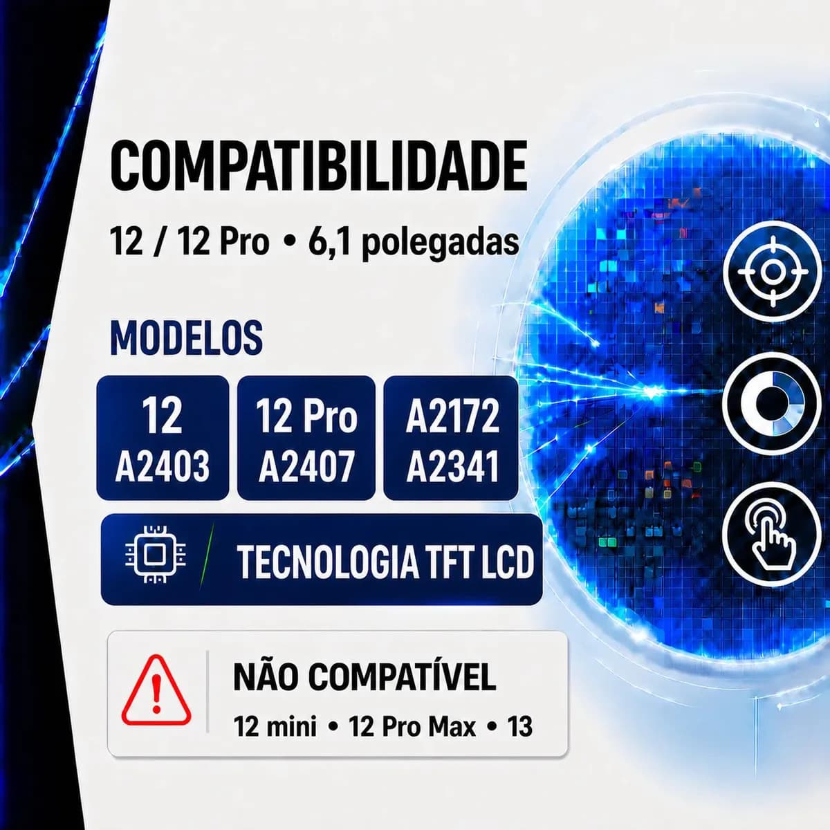 Tela Compatível iPhone 12/12 Pro Top + Brinde / Frontal Display Lcd Touch Módulo 4 STORE PREMIUM — imagem 2