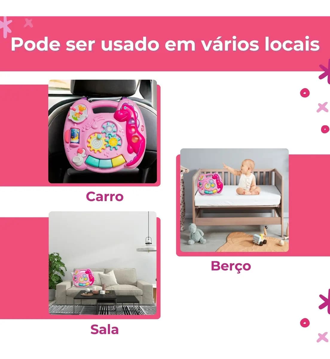 Mesinha Atividades Infantil Didática Mesa Bebe Interativa Cor Rosa — imagem 6